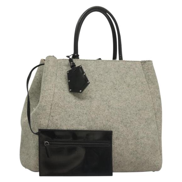 FENDI Tote Bag Wool Gray Silver - Picture 1 of 13